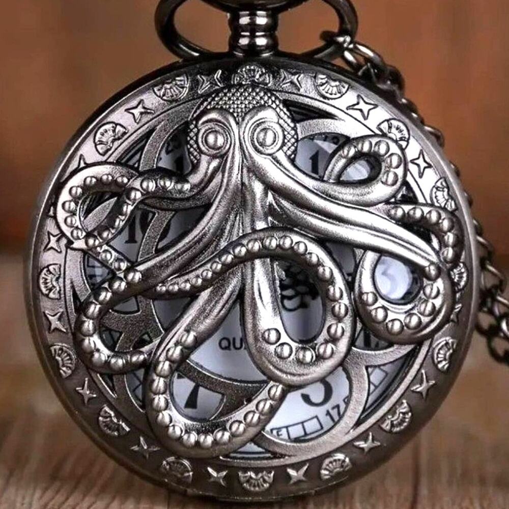 Octopus Kraken Pocket Watch Pirate Steampunk Western Vintage Cosplay Gift NEW!